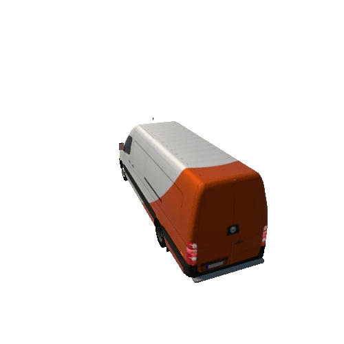 Lowpoly Van 5_White_Ornge